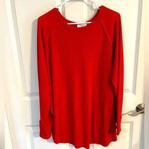 Red women’s long sleeved tee